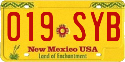 NM license plate 019SYB