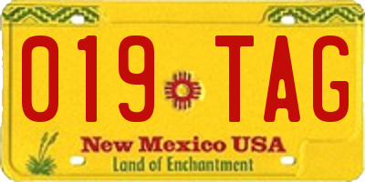 NM license plate 019TAG
