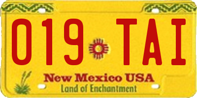 NM license plate 019TAI