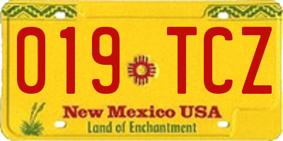 NM license plate 019TCZ