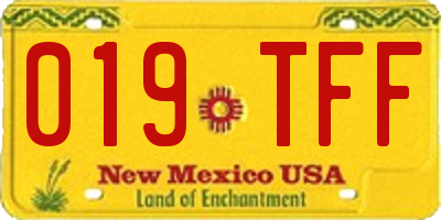 NM license plate 019TFF