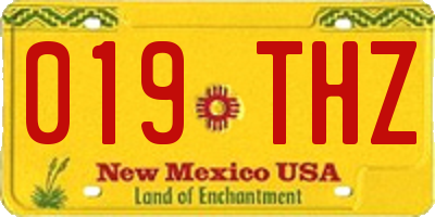 NM license plate 019THZ