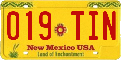 NM license plate 019TIN