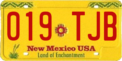 NM license plate 019TJB