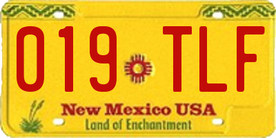 NM license plate 019TLF