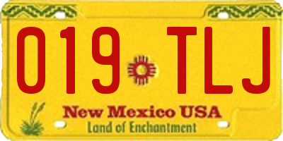 NM license plate 019TLJ