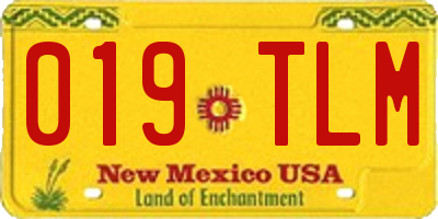 NM license plate 019TLM