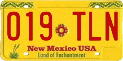 NM license plate 019TLN