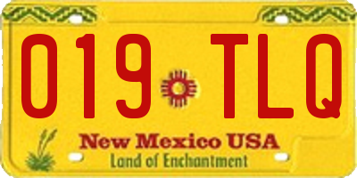 NM license plate 019TLQ