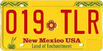 NM license plate 019TLR