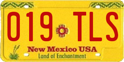 NM license plate 019TLS