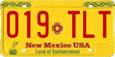 NM license plate 019TLT