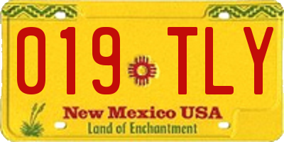 NM license plate 019TLY