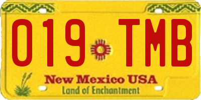 NM license plate 019TMB