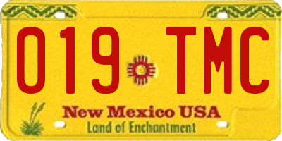 NM license plate 019TMC