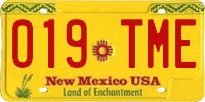 NM license plate 019TME
