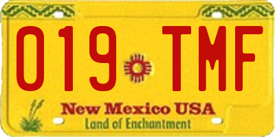 NM license plate 019TMF