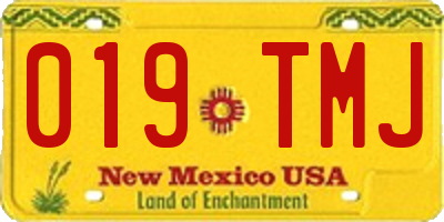 NM license plate 019TMJ
