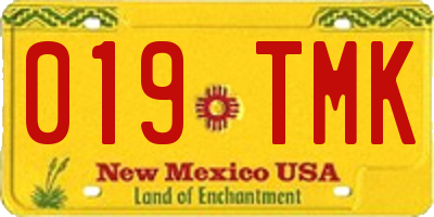 NM license plate 019TMK