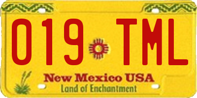 NM license plate 019TML