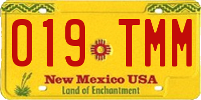 NM license plate 019TMM