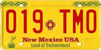 NM license plate 019TMO