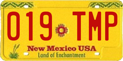 NM license plate 019TMP