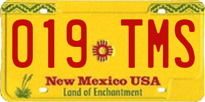 NM license plate 019TMS