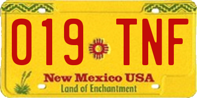 NM license plate 019TNF