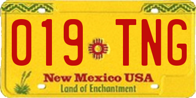 NM license plate 019TNG