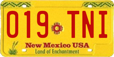 NM license plate 019TNI