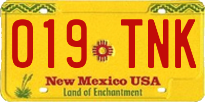 NM license plate 019TNK