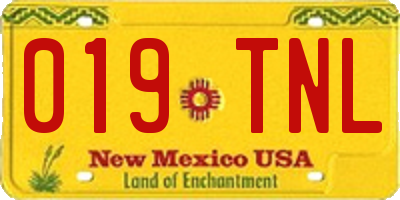 NM license plate 019TNL