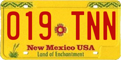 NM license plate 019TNN