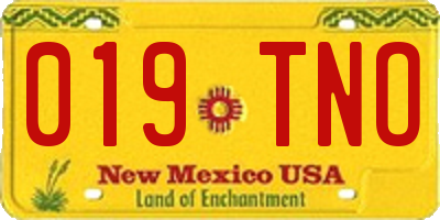 NM license plate 019TNO