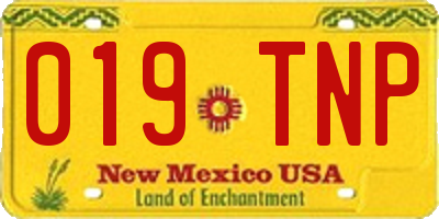 NM license plate 019TNP