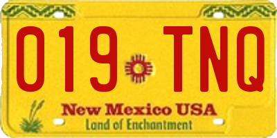 NM license plate 019TNQ