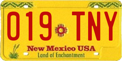 NM license plate 019TNY