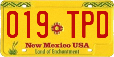 NM license plate 019TPD