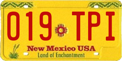 NM license plate 019TPI