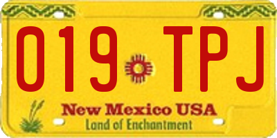 NM license plate 019TPJ