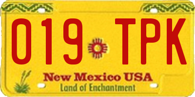 NM license plate 019TPK