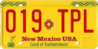 NM license plate 019TPL