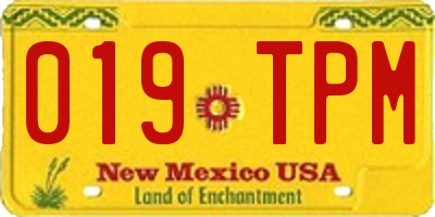 NM license plate 019TPM