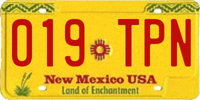NM license plate 019TPN