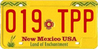 NM license plate 019TPP