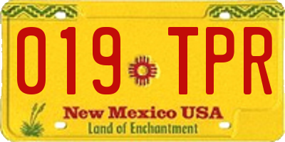NM license plate 019TPR