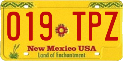 NM license plate 019TPZ