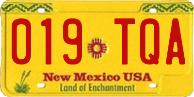 NM license plate 019TQA