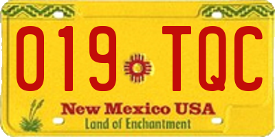 NM license plate 019TQC
